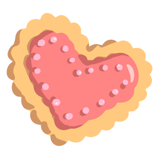 Cookie semi flat heart PNG Design