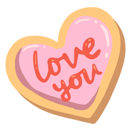 Cookie semi flat love you quote PNG Design Transparent PNG