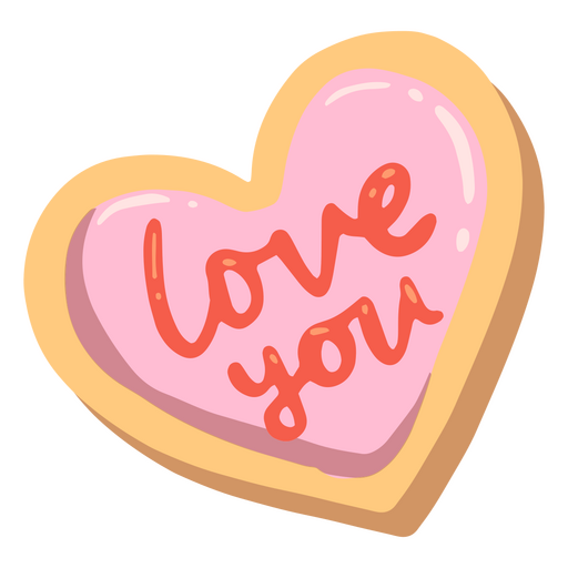 Cookie semi flat love you quote PNG Design