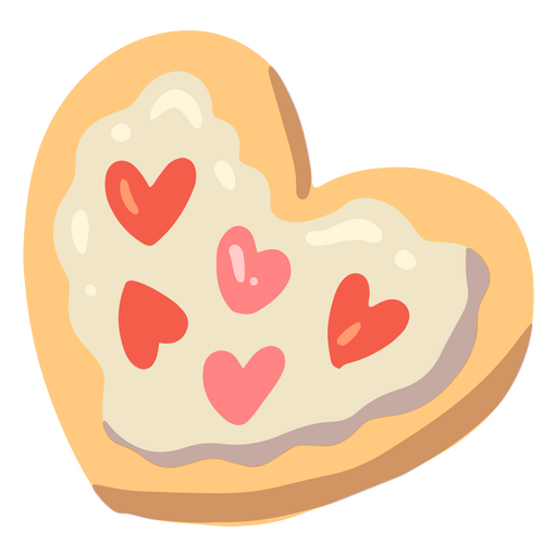 Cookie semi flat with hearts PNG Design