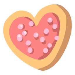 Cookie semi flat pink heart PNG Design
