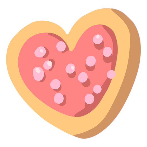 Cookie coração rosa semi plano Desenho PNG