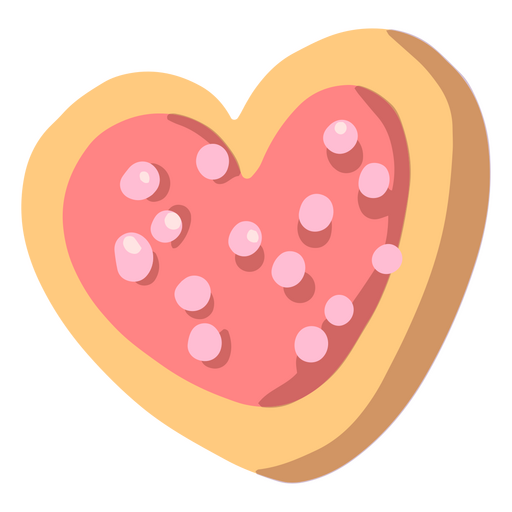 Cookie halbflaches rosa Herz PNG-Design