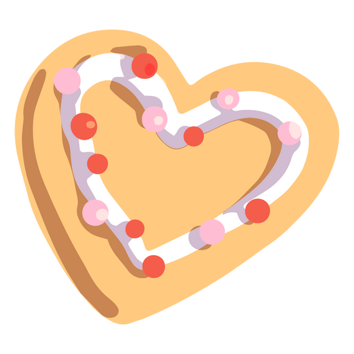 Cookie halbflaches Herz dekoriert