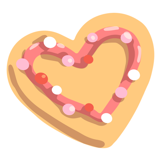 Cookie semi flat pink heart decorated PNG Design