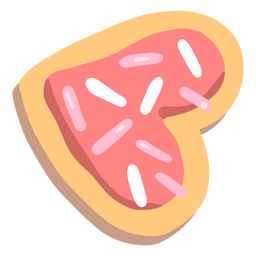 Galleta semiplana en forma de corazón Diseño PNG
