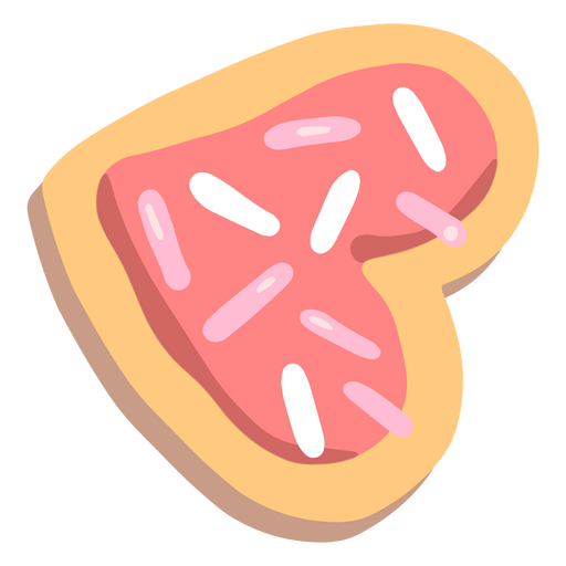 Biscoito semi plano em forma de coração Desenho PNG