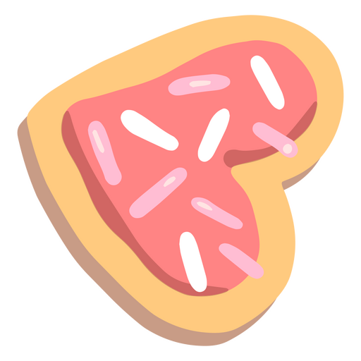 Cookie semi flat heart shaped PNG Design