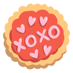Galleta semi plana xoxo Diseño PNG