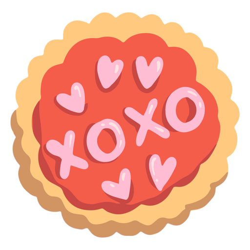 Galleta semi plana xoxo Diseño PNG