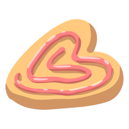Cookie halbflache Herzen PNG-Design