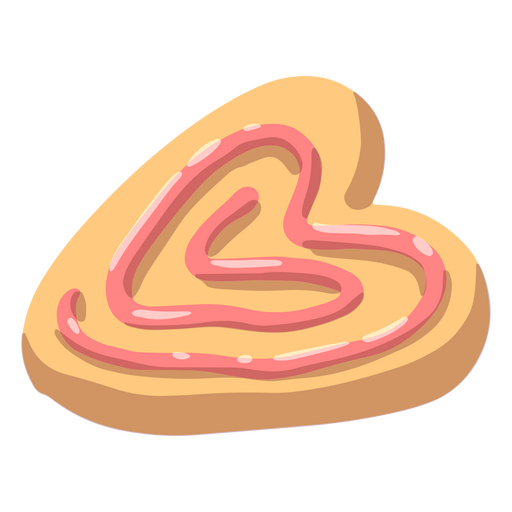 Cookie semi flat hearts PNG Design