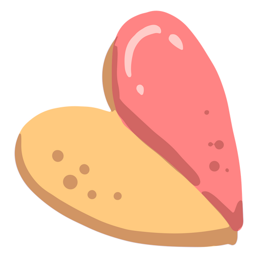 Biscoito de coração semi plano Desenho PNG