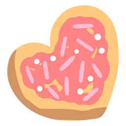 Heart shaped cookie semi flat  PNG Design Transparent PNG