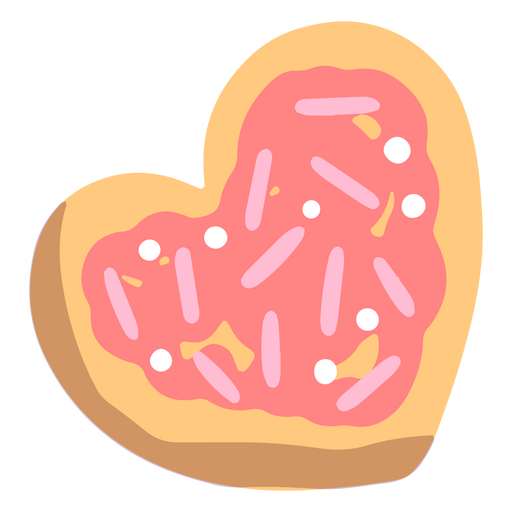 Biscoito em forma de coração semi plano Desenho PNG