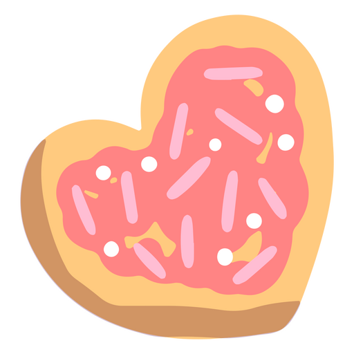 Halbflacher Keks in Herzform PNG-Design