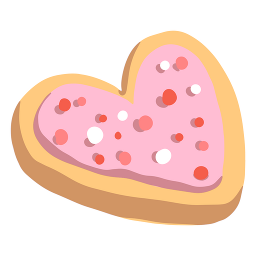 Biscoito de coração semi plano dos namorados Desenho PNG