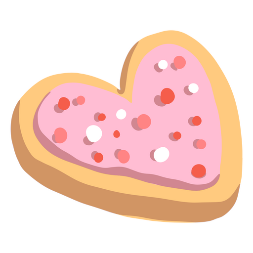 Heart cookie semi flat valentines PNG Design