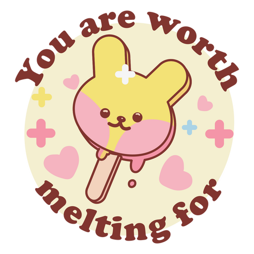 Cita de helado kawaii de San Valent?n Diseño PNG