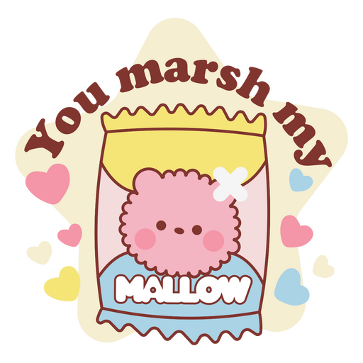 Cita de malvavisco kawaii de San Valent?n Diseño PNG