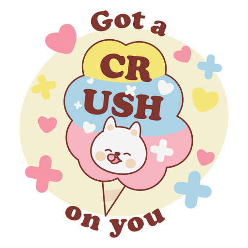 Valentines kawaii crush quote PNG Design