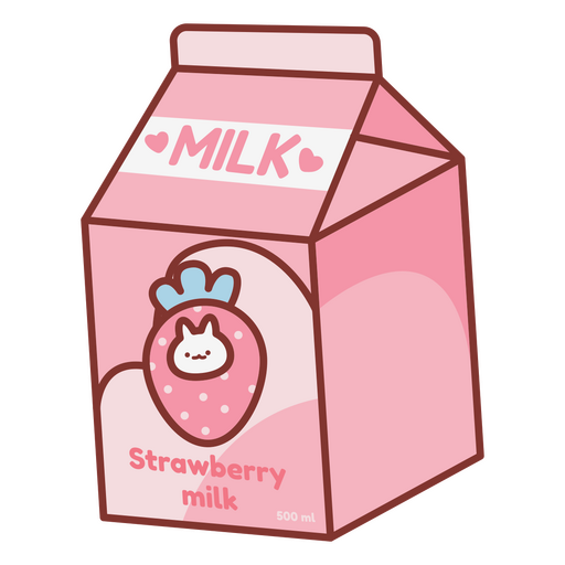 Valentine's day strawberry milk icon PNG Design
