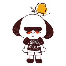Perro triste que necesita helado Diseño PNG