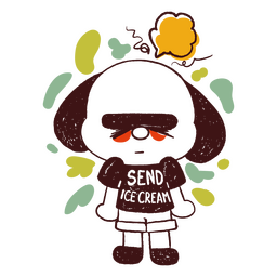 Cão triste com rabiscos Desenho PNG