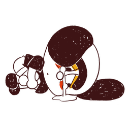 Perro llorando en posición fetal Diseño PNG