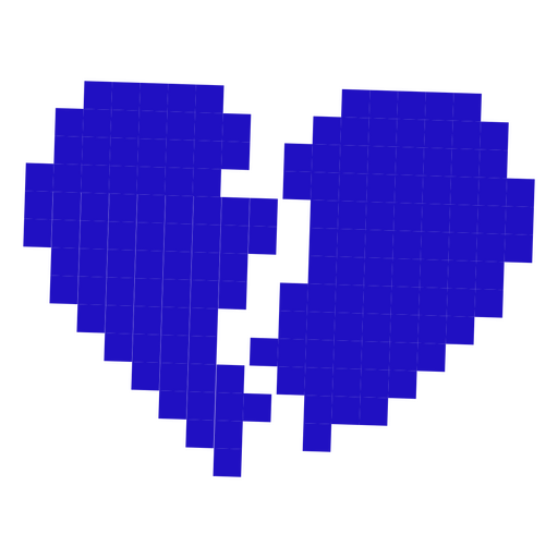 Dunkelblaues Pixel gebrochenes Herz
