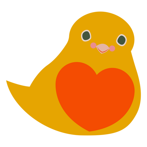 Valentines flat pidgeon orange PNG Design