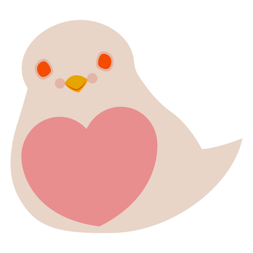 Valentines flat pidgeon pink PNG Design