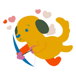 Hund flache Amorherzen PNG-Design