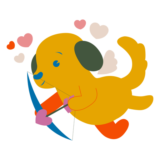 Corações de cupido plano de cachorro Desenho PNG