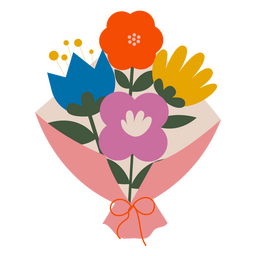 Ramo plano de San Valentín Diseño PNG