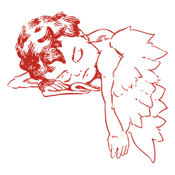 Amor handgezeichnet schlafend PNG-Design