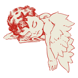 Cupid illustration sleeping PNG Design
