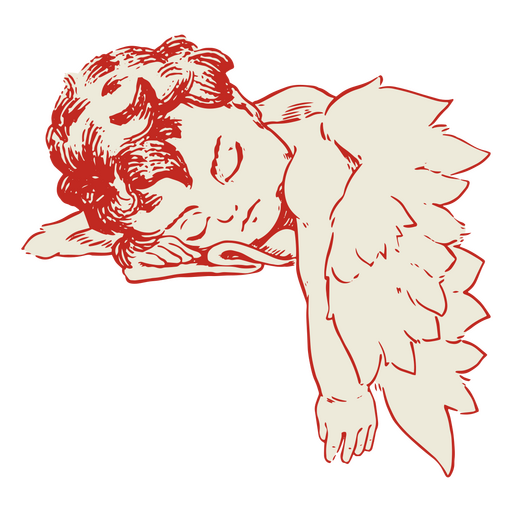 Cupid illustration sleeping