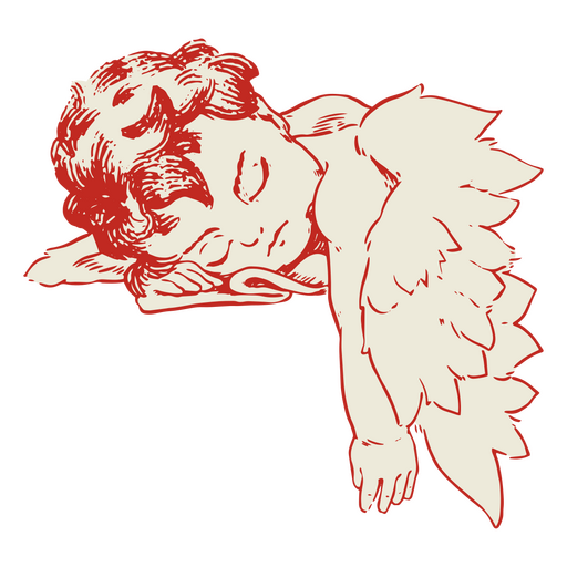 Cupido ilustración durmiendo Diseño PNG