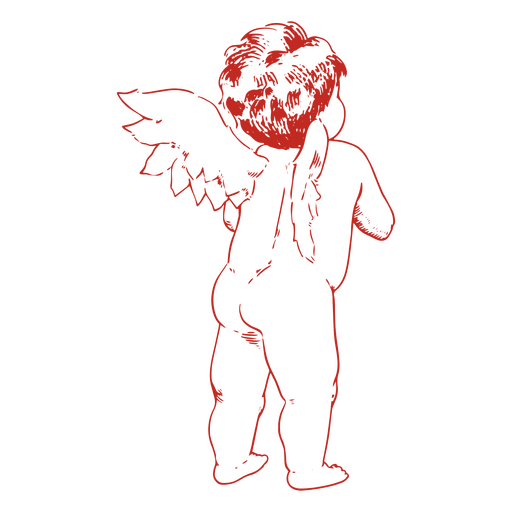 Mão de Cupido puxada para trás Desenho PNG