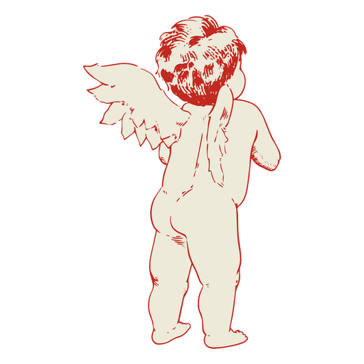 Ilustración de Cupido atrás Diseño PNG