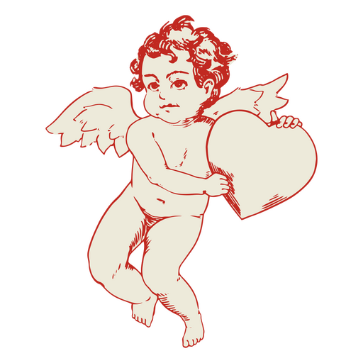 Coração de ilustração de Cupido Desenho PNG