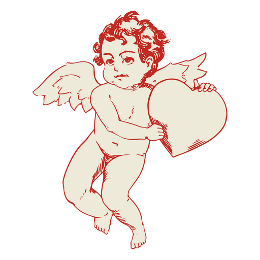 Cupido ilustraci?n coraz?n Diseño PNG