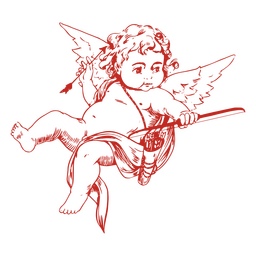 Cupid hand drawn bow PNG Design