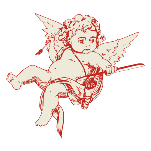 Cupid illustration bow PNG Design