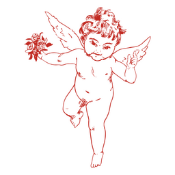 Cupid hand drawn standing PNG Design