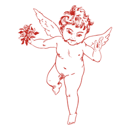 Cupido dibujado a mano de pie Diseño PNG