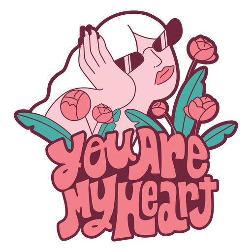 Liebesgekritzel-Zitatmädchen PNG-Design