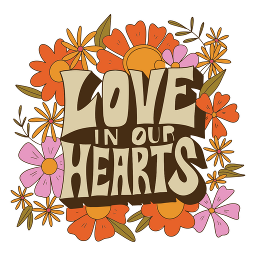 Love illustration flowers quote PNG Design