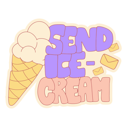 Citação de doodle de sorvete Desenho PNG